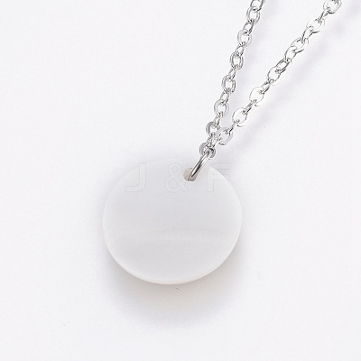 Brass Real Platinum Plated Cable Chains Pendant Necklaces NJEW-JN02259-05-1