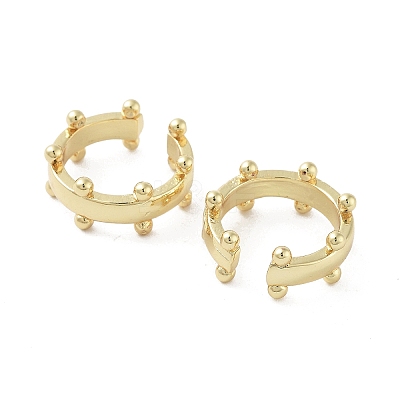 Rack Plating Brass Cuff Ring EJEW-C081-17G-1