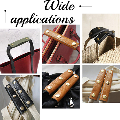 4Pcs Detachable PU Imitation Leather Bag Handle Wrap PURS-BBC0001-08D-1