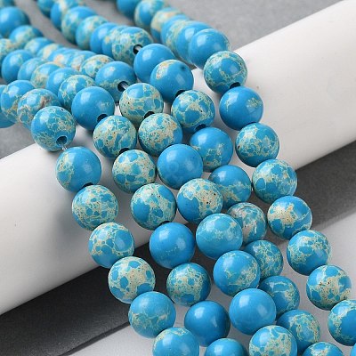 Synthetic Imperial Jasper Dyed Beads Strands G-D077-A01-01J-1