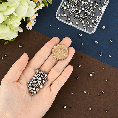 250Pcs 5 Styles Rack Plating Brass Spacer Beads KK-PA0001-02P-1