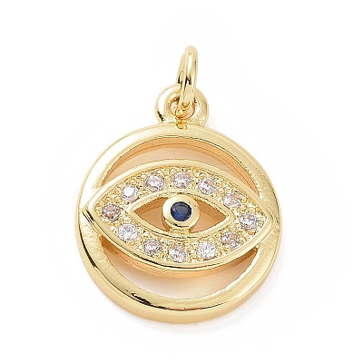 Brass Micro Pave Cubic Zirconia Pendants KK-C012-20G-1