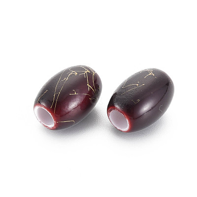 Baking Paint Opaque European Acrylic Beads MACR-S308-15C-1