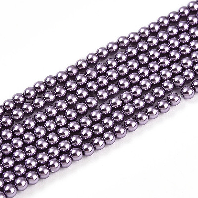 Baking Paint Pearlized Glass Pearl Bead Strands HY-N002-2mm-A14-1