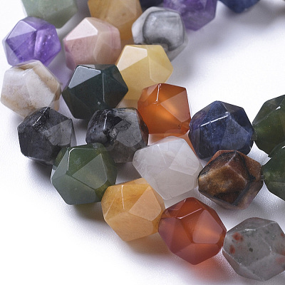 Natural Mixed Gemstone Beads Strands G-F668-10-8mm-1