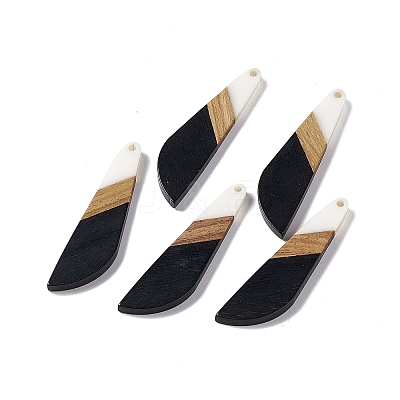 Opaque Resin & Walnut Wood Big Pendants RESI-M027-07I-1