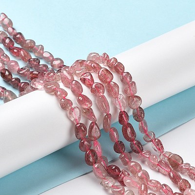 Natural Strawberry Quartz Beads Strands G-P497-01A-07-1