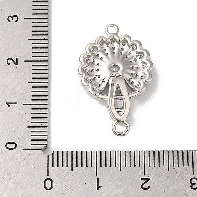 Rack Plating Brass Micro Pave Clear Cubic Zirconia Fold Over Clasps KK-A222-14P-1
