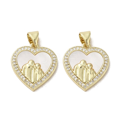 Brass Micro Pave Clear Cubic Zirconia Pendants KK-I708-03B-G-1