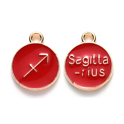 Alloy Enamel Pendants X-ENAM-S124-01B-07F-1