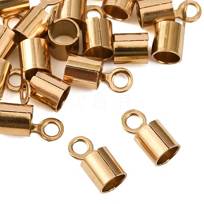 Ion Plating(IP) 304 Stainless Steel Fold Over Crimp Cord Ends STAS-P434-05E-G-1
