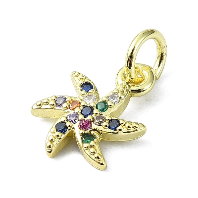 Brass Micro Pave Colorful Cubic Zirconia Pendants KK-H475-19G-02-1