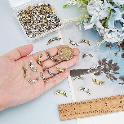 128Pcs 8 Styles Tibetan Style Alloy Beads TIBEB-FG0001-02-1
