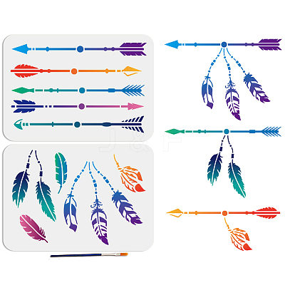 1 Set PET Hollow Out Drawing Painting Stencils DIY-MA0004-45A-03-1