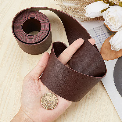 2M Flat Double Face Lychee Pattern Imitation Leather Band LC-WH0010-01C-02-1