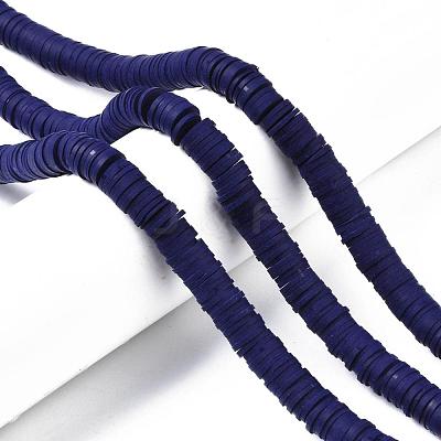 Flat Round Handmade Polymer Clay Beads CLAY-R067-10mm-35-1