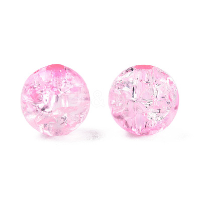 Transparent Crackle Acrylic Beads CACR-N002-18B-1