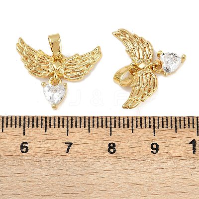 Brass Micro Pave Cubic Zirconia Pendants KK-F908-02G-01-1
