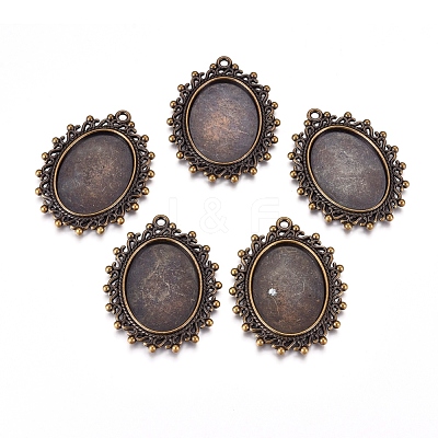 Zinc Alloy Pendant Settings for Cabochon & Rhinestone PALLOY-A15289-AB-LF-1