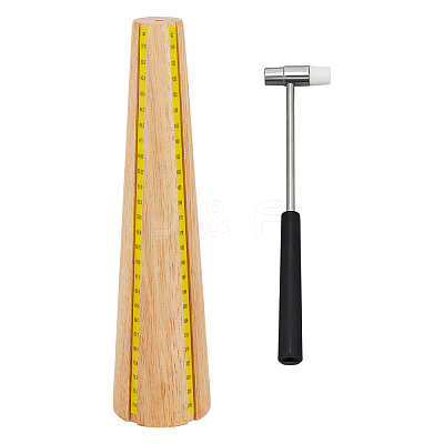 1Pc Jewelry Tool Round Wooden Bracelet Sizing Bangle Mandrel TOOL-PH0001-97-1