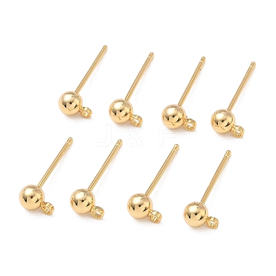 SHEGRACE Brass Round Ball Stud Earring Findings XGR0051G-39G-1