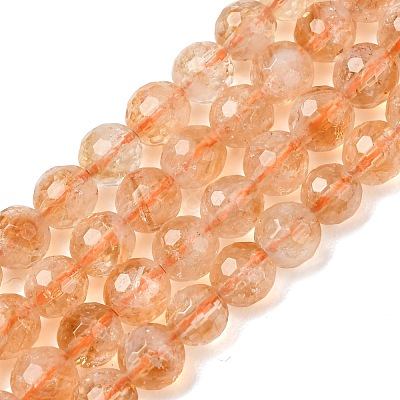 Natural Citrine Beads Strands GG-CBA59DD-C02-6mm-1