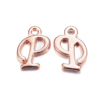 Rose Gold Plated Alloy Letter Pendants X-PALLOY-J718-01RG-P-1