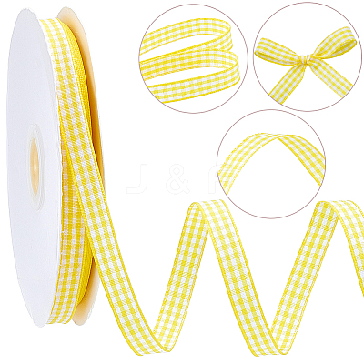 50 Yards Tartan Pattern Polyester Ribbon OCOR-CY0003-72A-1