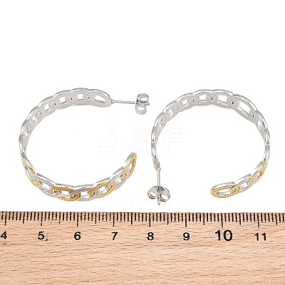 304 Stainless Steel Oval Stud Earrings for Women SA-CBA45D5-31GP-1
