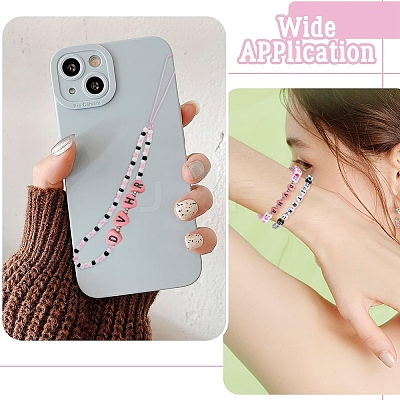 300Pcs 6 Styles Opaque Acrylic Enamel Beads MACR-YW0004-26-1