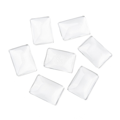 Transparent Rectangle Glass Cabochons GGLA-R025-25x18-1
