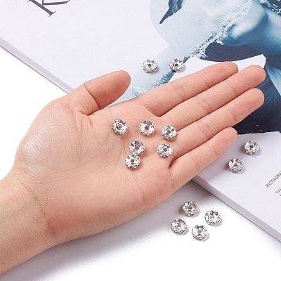 Iron Crystal Rhinestone Spacer Beads RB-A007-10MM-S-1