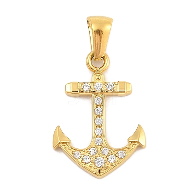 Ion Plating(IP) 304 Stainless Steel Micro Pave Cubic Zirconia Pendants STAS-D112-03G-07-1