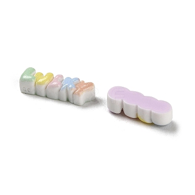Rainbow Color Opaque Resin Cabochons RESI-K027-29-1