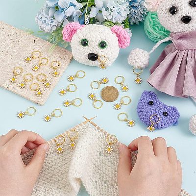 24Pcs Alloy Enamel & Iron Braiding Hair Pendants Decoration Clips OHAR-AB00008-1