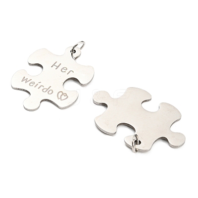 Non-Tarnish 304 Stainless Steel Split Big Pendants STAS-B048-02P-1