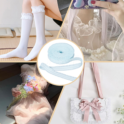 Polyester Ruffled Elastic Cord EW-WH0015-02B-1