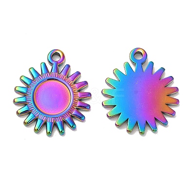 Ion Plating(IP) 304 Stainless Steel Pendant Cabochon Settings STAS-L020-012RC-1