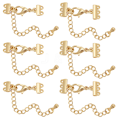 8Pcs 2 Size Brass Chain Extenders FIND-BBC0002-70G-1