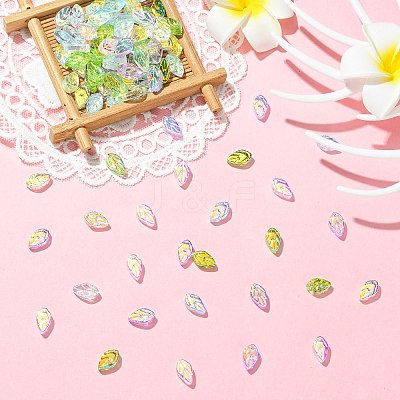 100Pcs 5 Colors Electroplate Handmade Lampwork Beads LAMP-CJ0002-94-1