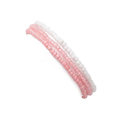 3Pcs Glass Seed Beaded Stretch Bracelets for Women BJEW-JB11437-1