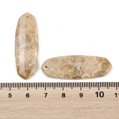 Natural Fossil Coral Pendants G-B187-01C-10-1