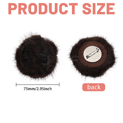 Faux Mink Fur Lapel Pins JEWB-WH0026-94B-1