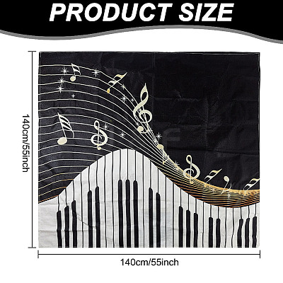 Piano Pattern Linen Tablecloth AJEW-WH0528-69A-1