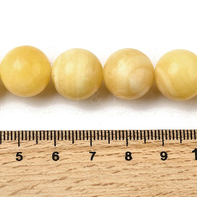 Natural Yellow Jade Beadd Strands G-A274-A01-10mm-01-1