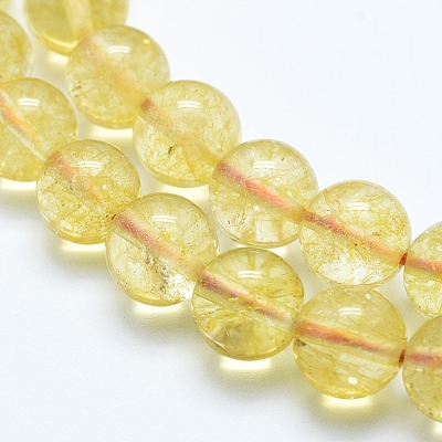 Natural Citrine Beads Strands G-E483-13-6mm-1
