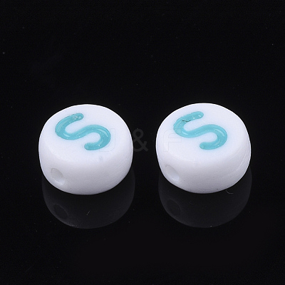 Initial Acrylic Beads X-OACR-E001-20S-1