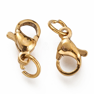 Ion Plating(IP) 304 Stainless Steel Lobster Claw Clasps STAS-G240-01B-G-1