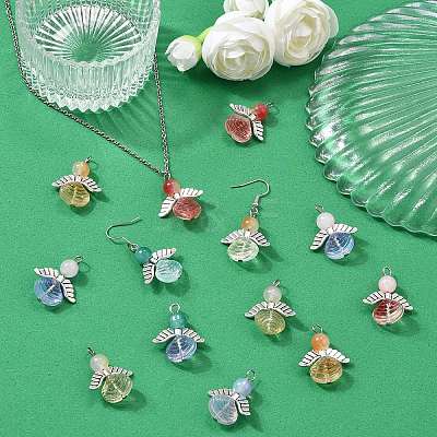 30Pcs Glass Pendants FIND-CJ0003-36-1