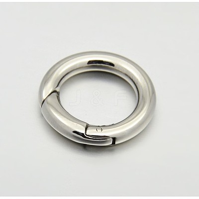 Tarnish Resistant Ring Smooth 304 Stainless Steel Spring Gate Rings X-STAS-E073-06-C-1